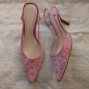 Lavender Studded Sling Back Pumps